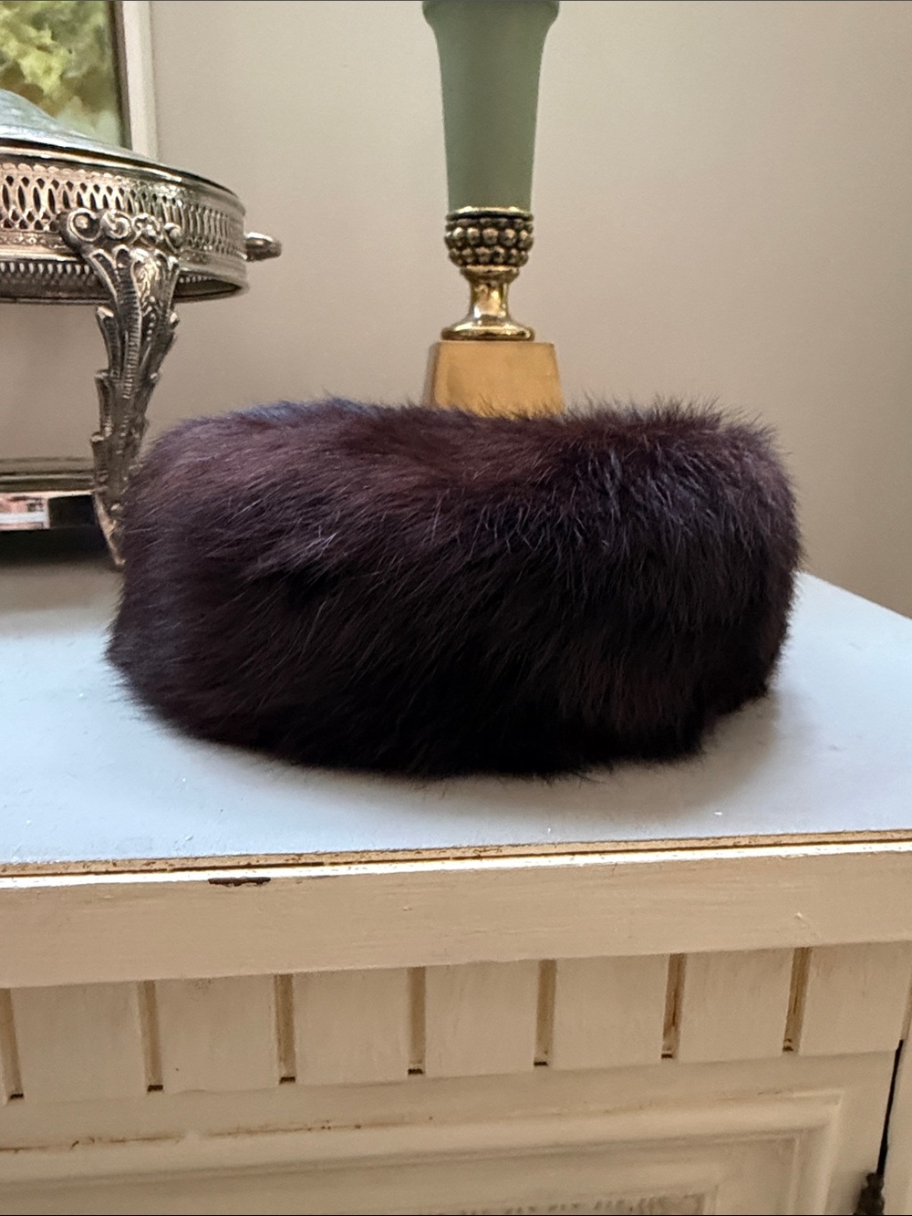 Vintage mink fur pillbox hat - Picture 6 of 6